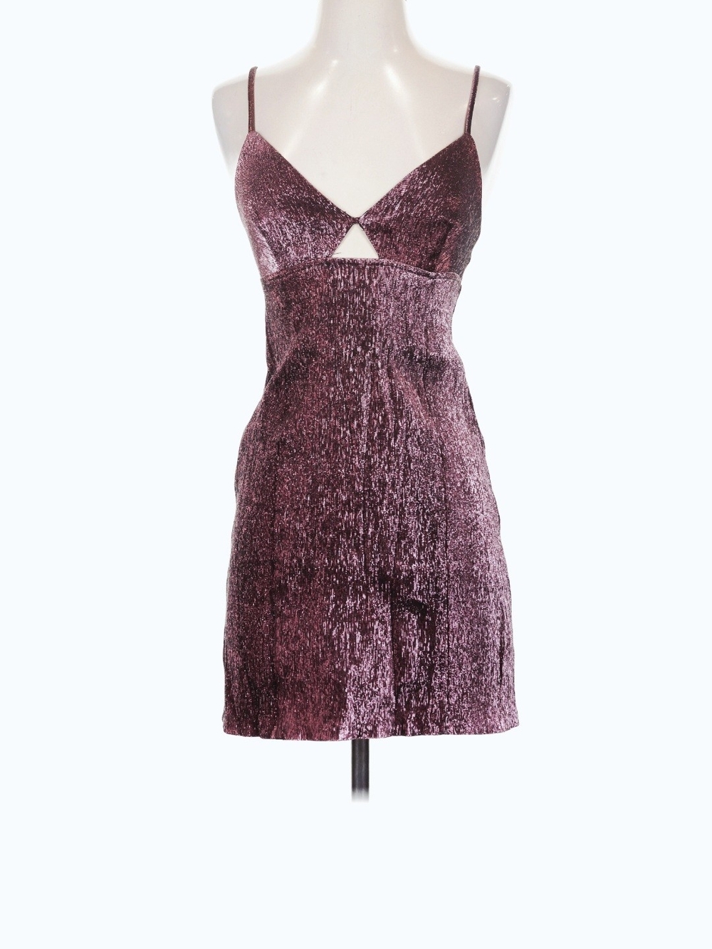 H&M  Sparlly Spaghetti-Strap Mini Dress in Mauve